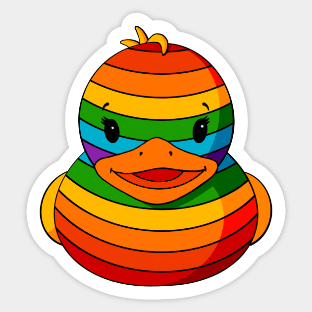 Rainbow Rubber Duck Sticker by Alisha Ober Designs